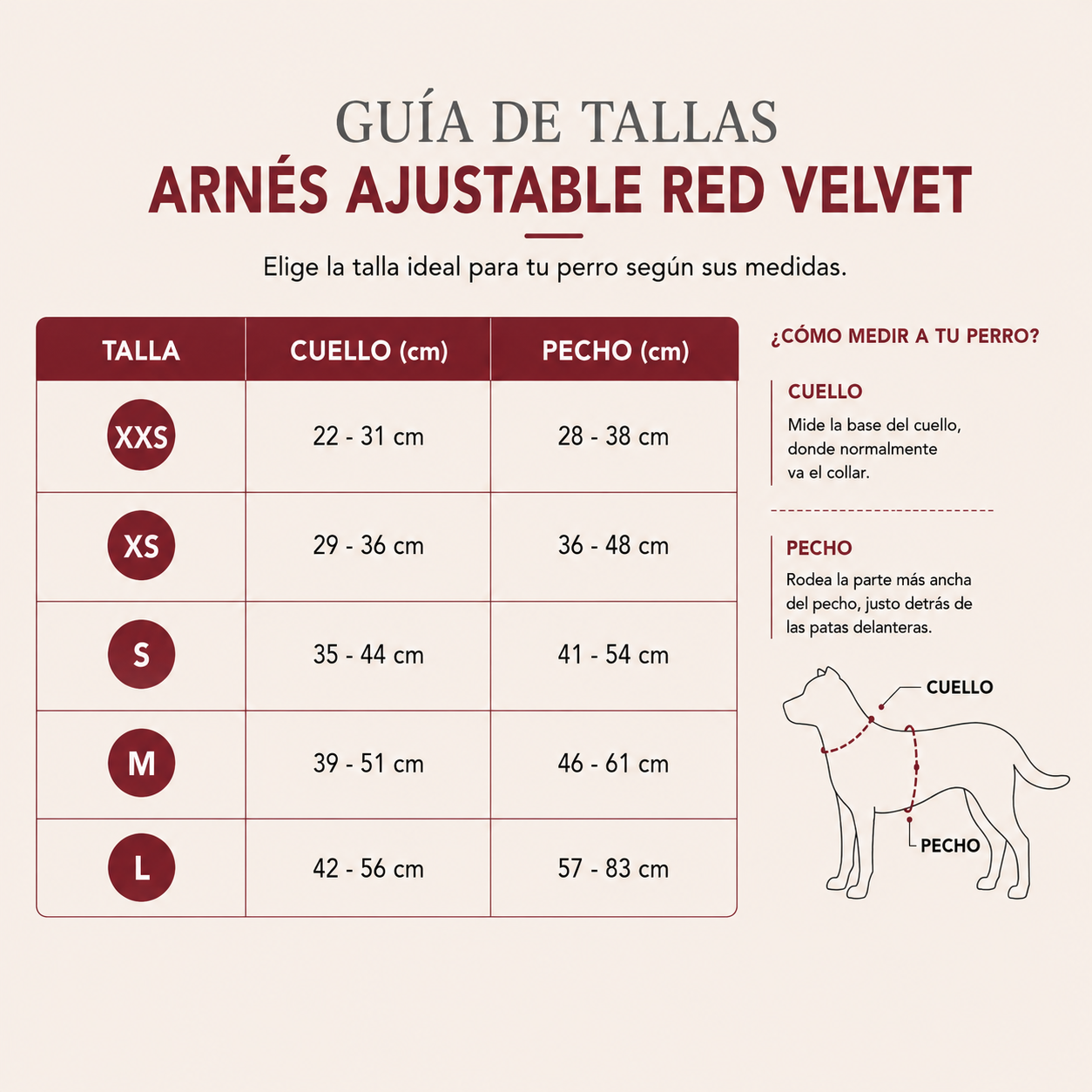 Arnés ajustable Red Velvet