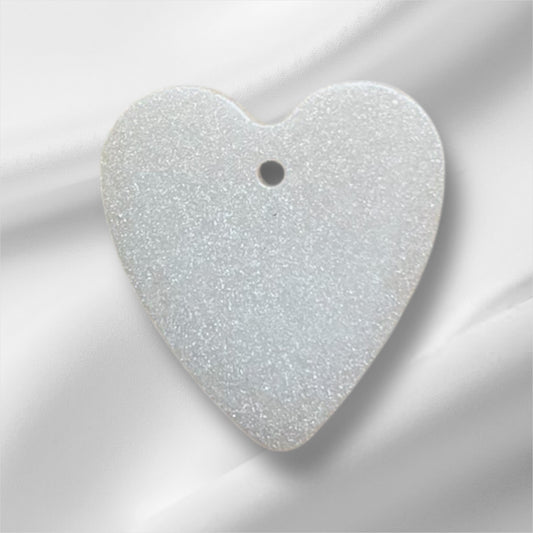 Chapita corazon blanco purpurina (pequeña)